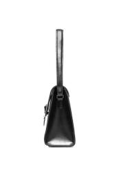 Elegancka czarna torebka damska TOREC-1068-99(Z25), widok produktu z boku na białym tle. 