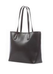 Brązowa damska torebka shopper TOREC-1235-1H(W26),  widok produktu skosem na białym tle.