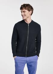 Czarny sweter męski na suwak SWEMT-0164-99(W25)-01