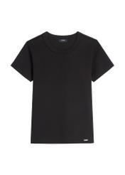 Czarny bawełniany t-shirt damski TSHDT-0144-99(Z26), widok produku z przodu na białym tle.