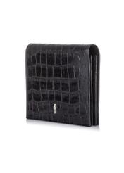 Mały czarny portfel damski croco PORES-0846-99(W23)-02