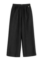Czarne lniane spodnie damskie SPODT-0124-99(W26)