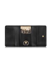Skórzane czarne etui na klucze damskie PORES-0894-99(Z23)-04