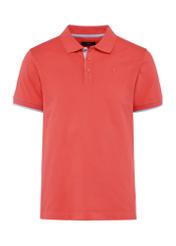 Koralowa koszulka polo męska z bawełny POLMT-0045B-18(W25)-05