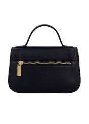 Mała skórzana elegancka torebka damska TORES-1332-99(W26), widok produktu od tyłu na białym tle.