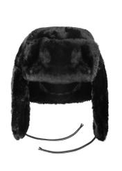 Czarna czapka uszatka damska CZADF-0042-99(Z24)-02