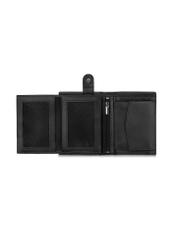 Skórzany czarny portfel męski z monogramem PORMS-0600-98(Z23)-04