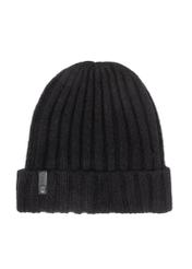 Czarna wełniana czapka męska CZAMT-0033-99(Z25)