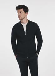Czarny rozpinany sweter męski SWEMT-0157-99(Z24)-02