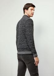 Granatowy sweter męski na suwak SWEMT-0155-69(Z24)-03