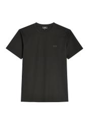 Czarny t-shirt męski z bawełny merceryzowanej TSHMT-0156-99(Z26) - widok produktu z przodu, na białym tle. 