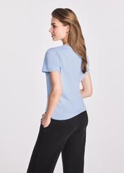 Błękitny t-shirt damski z logo TSHDT-0133-60(W25)-03