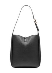 Czarna torba damska TOREC-1059-99(Z25), widok produktu z tyłu na białym tle. 
