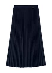 Granatowa plisowana spódnica midi SPCDT-0096-7E(W26), widok produktu z przodu na białym tle.