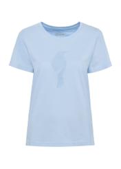 Błękitny t-shirt damski z logo TSHDT-0133-60(W25)-04