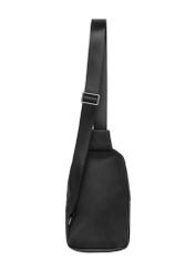 Czarna męska skórzana nerka crossbody TORMS-0538-9I(Z26), widok produktu od tyłu na białym tle.