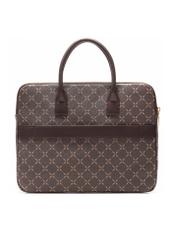 Brązowa torba na laptopa z monogramem TOREC-1078-89(Z25) - widok produktu z tyłu na białym tle. 