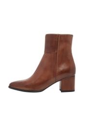 Skórzane botki damskie w kolorze koniaku BUTYD-1186-1F(Z26)