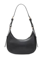 Czarna mała torebka hobo TOREC-1136-99(W26), widok produktu z tyłu na białym tle.
