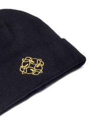 Czarna czapka damska z monogramem CZADT-0079A-99(Z25)