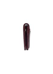 Burgundowy portfel damski PORES-1020-4E(Z26), widok produktu z boku na jasnym tle.