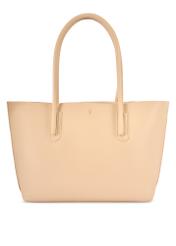 Beżowa torebka shopper damska TOREC-0938-1A(W26), widok produktu z przodu na białym tle.