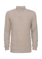 Beżowy sweter męski z golfem SWEMT-0131-81(Z23)-04