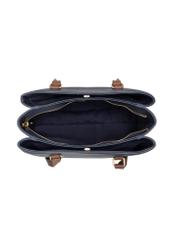 Granatowa torebka shopper damska TOREC-1260-7E(Z26), widok produktu w środku na jasnym tle.