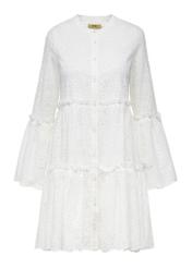 Biała ażurowa sukienka typu baby doll SUKDT-0236-12(W25)-04