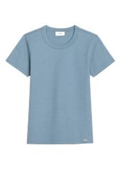 Niebieski bawełniany T-shirt damski TSHDT-0144-7B(Z26)