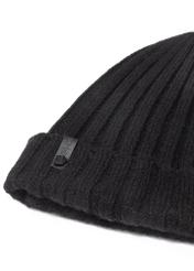 Czarna wełniana czapka męska CZAMT-0033-99(Z25)