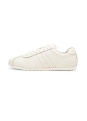 Kremowe skórzane buty damskie BUTYD-1261-0B(W26), widok produktu z boku na białym tle.