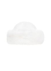 Biała futrzana czapka damska CZADF-0050-0A(Z26)