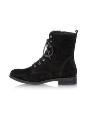 Zamszowe czarne skórzane botki damskie BUTYD-1008-98(Z25)