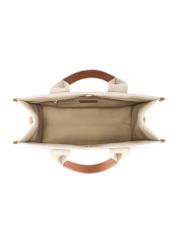 Beżowa damska torebka typu tote bag TOREN-0288A-1E(W26), widok produktu w środku na białym tle.
