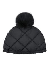 Pikowana puchowa czapka damska CZADF-0044-99(Z23)-04