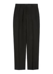 Czarne eleganckie spodnie damskie SPODT-0106A-99(W26), widok produktu z przodu na białym tle.
