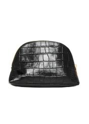 Czarna kosmetyczka croco TORES-1322-99(Z26), widok produktu z tyłu na białym tle. 