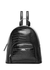 Czarny plecak damski croco TOREC-1263-9G(Z26), widok produktu z przodu na jasnym tle.