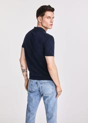 Granatowa bawełniana koszulka polo POLMT-0075-69(W25)-03