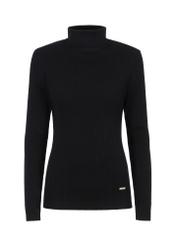 Czarny sweter damski z golfem SWEDT-0184-99(Z23)-04