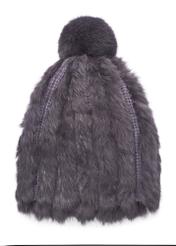 Szara futrzana czapka damska CZADF-0034-94(Z26)