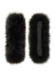 Mankiety z naturalnego futra MANDF-0003-95(Z25) - widok rozłożonego produktu z góry na białym tle. 
