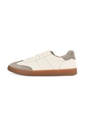 Skórzane męskie buty sportowe BUTYM-0487-0B(W26), widok produktu z boku na białym tle.