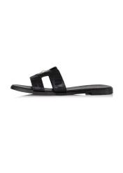 Czarne klapki damskie croco BUTYD-0725C-98(W25)