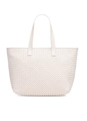 Skórzana kremowa torebka shopper damska TORES-1107-12(W25), widok produktu z przodu na białym tle.