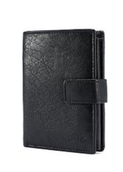 Czarny skórzany portfel męski PORMS-0650-99(W26)