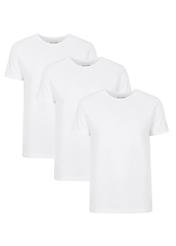 Trójpak białych T-shirtów męskich basic ZESMT-0040-11(KS)-01