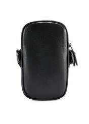 Czarna mała skórzana torba męska TORMS-0409R-9I(W26), widok produktu od tyłu na białym tle.