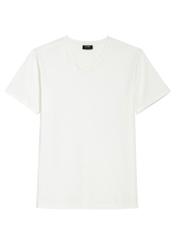 Biały bawełniany T-shirt męski TSHMT-0088-0B(W26) - widok produktu przodu, na białym tle. 